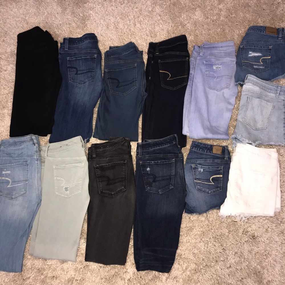 9 AE Jeans/ 3 AE jean shorts all size 4 or 4 long